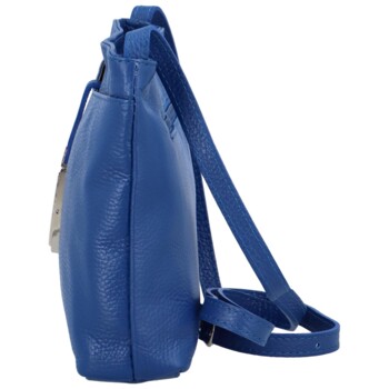 Dámska kožená crossbody kabelka modrá - Delami Eneta