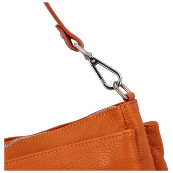 Dámska kožená crossbody oranžová - Delami Colette