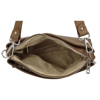 Dámska kožená crossbody khaki - Delami Colette