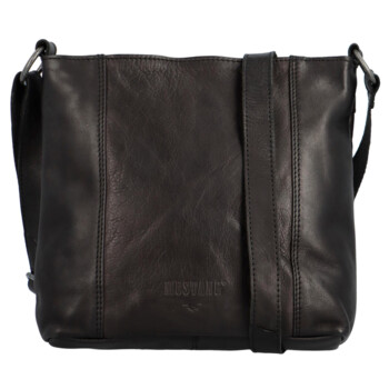 Dámska kožená crossbody kabelka čierna - Mustang Azriel