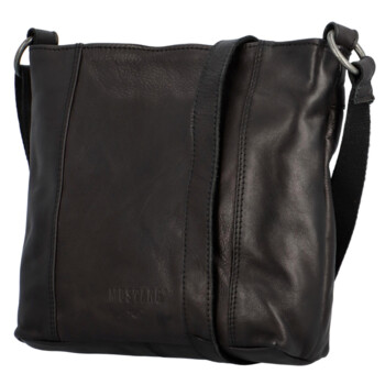 Dámska kožená crossbody kabelka čierna - Mustang Azriel