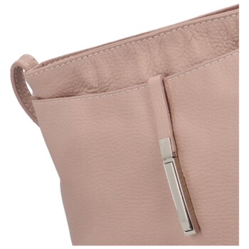 Dámska kožená crossbody kabelka ružová - Delami Eneta