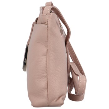Dámska kožená crossbody kabelka ružová - Delami Eneta