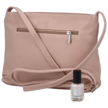 Dámska kožená crossbody kabelka ružová - Delami Eneta