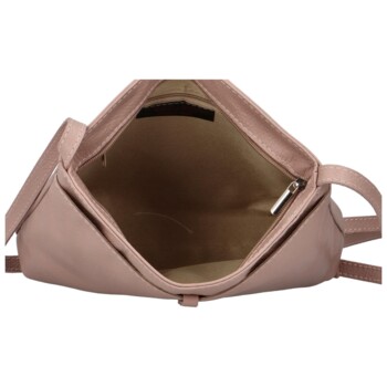 Dámska kožená crossbody kabelka ružová - Delami Eneta