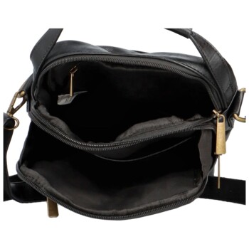 Trendy pánska crossbody taška s uchom čierna - Paolo bags Marlin