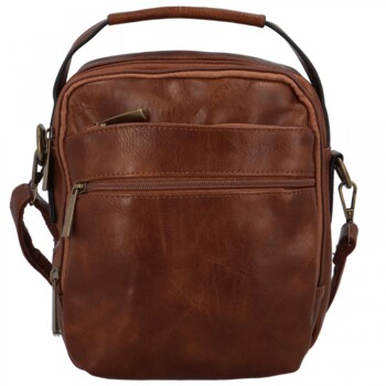 Trendy pánska crossbody taška s uchom tmavohnedá - Paolo bags Marlin
