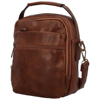 Trendy pánska crossbody taška s uchom tmavohnedá - Paolo bags Marlin