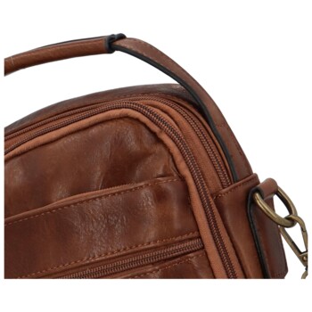 Trendy pánska crossbody taška s uchom tmavohnedá - Paolo bags Marlin