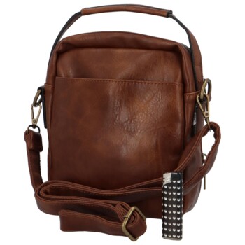 Trendy pánska crossbody taška s uchom tmavohnedá - Paolo bags Marlin