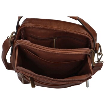 Trendy pánska crossbody taška s uchom tmavohnedá - Paolo bags Marlin