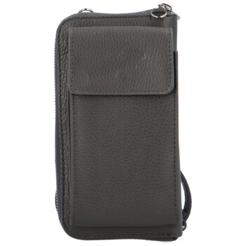 Dámska kožená crossbody kabelka tmavo šedá - Delami Avelyns