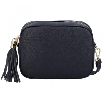 Dámska kožená crossbody kabelka tmavomodrá -  ItalY Kriane G