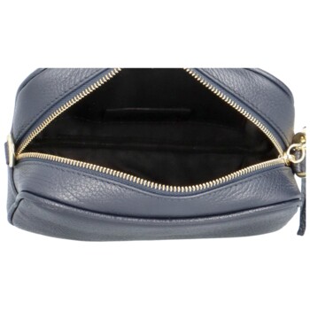 Dámska kožená crossbody kabelka tmavomodrá -  ItalY Kriane G