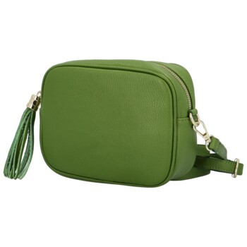 Dámska kožená crossbody kabelka svetlozelená -  ItalY Kriane G
