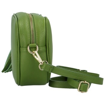 Dámska kožená crossbody kabelka svetlozelená -  ItalY Kriane G