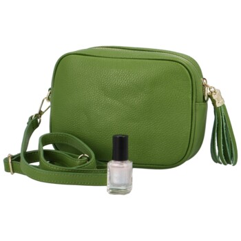 Dámska kožená crossbody kabelka svetlozelená -  ItalY Kriane G