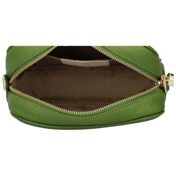 Dámska kožená crossbody kabelka svetlozelená -  ItalY Kriane G