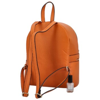 Dámsky kožený batôžtek oranžový - Delami Debra