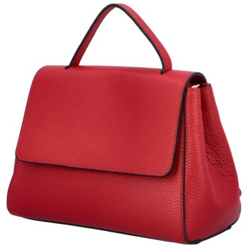 Dámska kožená kabelka do ruky červená - Delami Vera Pelle Fatismy