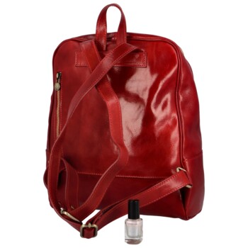 Dámsky kožený batoh červený - Delami Sarabin