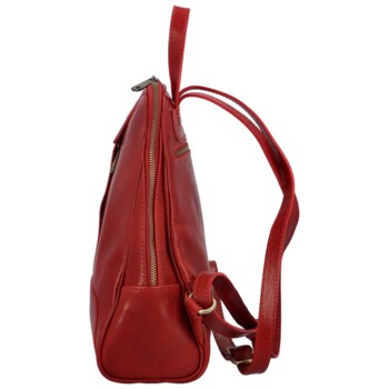 Dámsky kožený batoh tmavo červený - Delami Bibianah