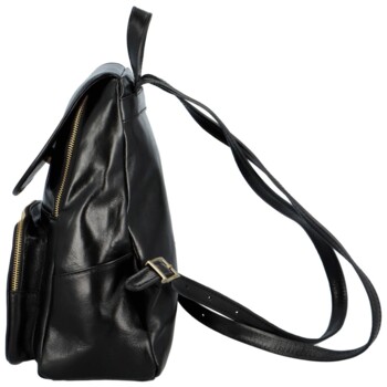 Dámsky kožený batoh čierny - Delami Lativa
