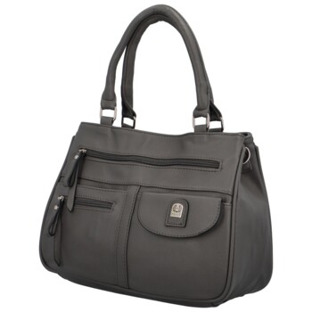 Trendy dámska koženková kabelka do ruky Regina, šedá