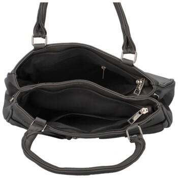 Trendy dámska koženková kabelka do ruky Regina, šedá