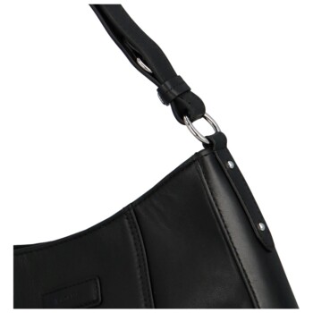 Dámska kožená kabelka cez rameno čierna - Katana Lavana