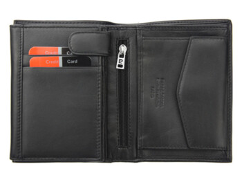 Pánska kožená peňaženka čierno/červená - Pierre Cardin Westford