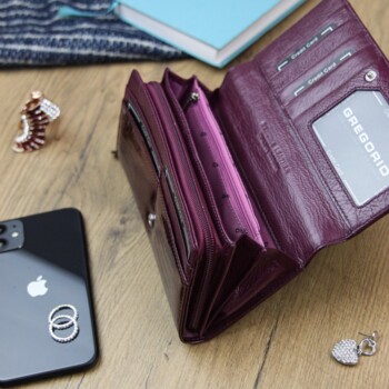 Dámska kožená peňaženka fialová - Gregorio Margarita