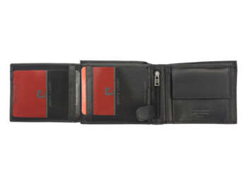 Pánska kožená peňaženka čierno/modrá - Pierre Cardin Gustava