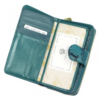 Dámska kožená peňaženka tyrkysová - Gregorio Astalla