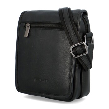 Pánska kožená crossbody/taška čierna - Diviley Ethan