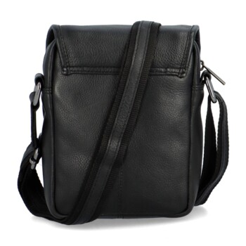 Pánska kožená crossbody/taška čierna - Diviley Ethan