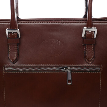 Moderná a elegantná dámska kožená kabelka hnedá - ItalY Madelia