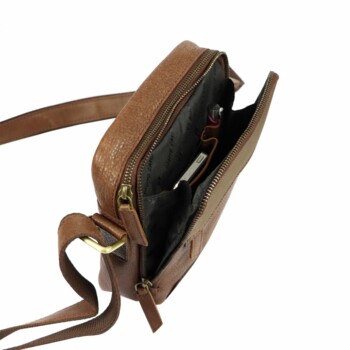 Pánska kožená crossbody taška koňaková - Pierre Cardin Farenn