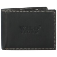 Pánska kožená peňaženka čierna - Wild Tiger Leonard