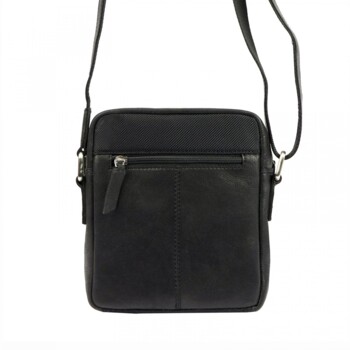 Pánska kožená crossbody taška čierna - Pierre Cardin Farenn