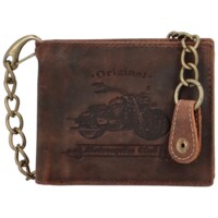 Pánska kožená peňaženka hnedá - Bellugio Yeryss Motorbike