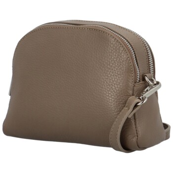 Dámska kožená crossbody kabelka taupe - Delami Vera Pelle Dimba