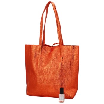 Dámska kožená kabelka oranžová - Delami Vera Pelle Ernesta