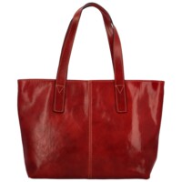Dámska kožená kabelka cez plece červená - Delami Equina