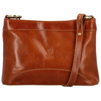 Dámska kožená crossbody kabelka koňaková - Delami Orienty