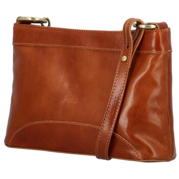 Dámska kožená crossbody kabelka koňaková - Delami Orienty