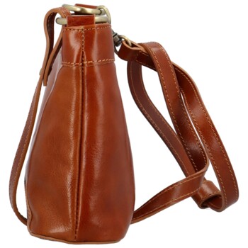 Dámska kožená crossbody kabelka koňaková - Delami Orienty