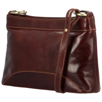 Dámska kožená crossbody kabelka hnedá - Delami Orienty