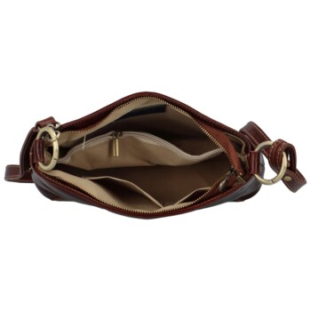 Dámska kožená crossbody kabelka hnedá - Delami Orienty