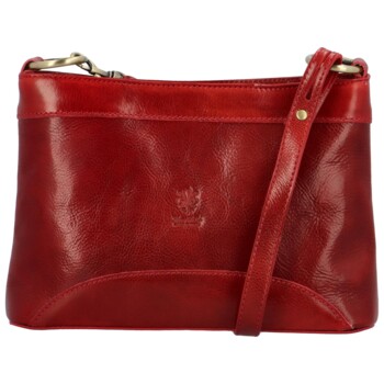 Dámska kožená crossbody kabelka červená - Delami Orienty